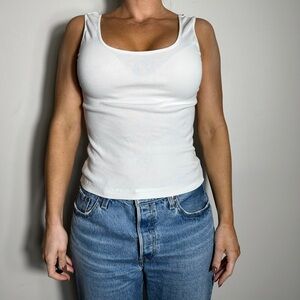 Able 100% Cotton Basic White Tank Size Large